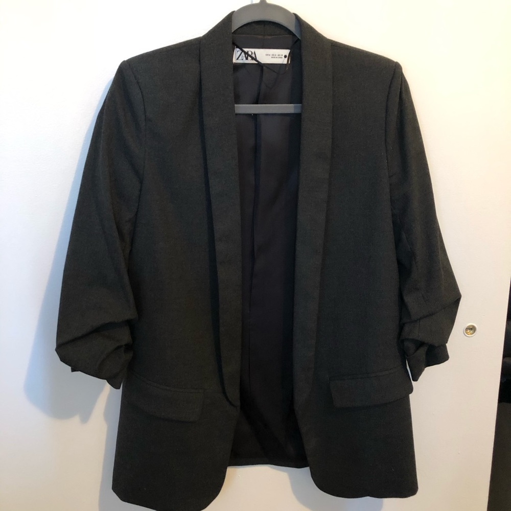 Zara Charcoal Rushed Sleeve Balzer